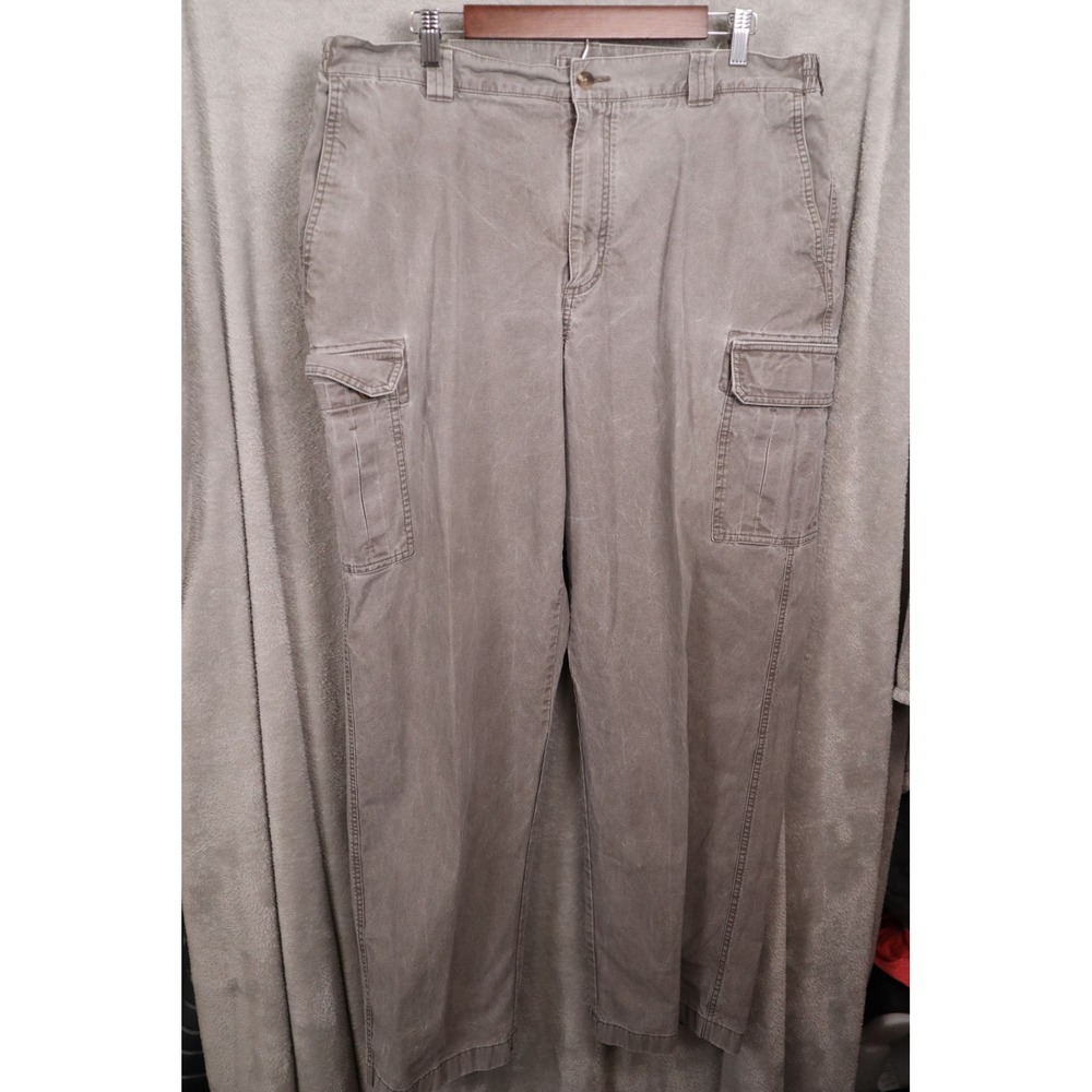 LL Bean Comfort Waist Cargo Pants Mens 40x34 Gray Cotton Utility Workwear 191819